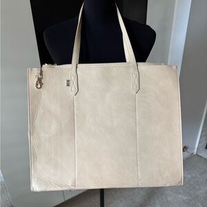 BEIS Large Work Tote Beige Laptop Bag Travel Carry-On Sleeve Organizer